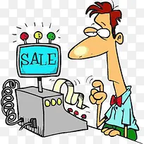 卡通手绘收银员-空若网 卡通手绘收银员-空若网