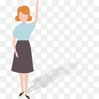 招手的美丽女人插画-空若网 招手的美丽女人插画-空若网