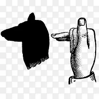 手绘手影狗头像-空若网 手绘手影狗头像-空若网