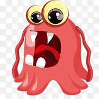 手绘粉色大嘴怪物-空若网 手绘粉色大嘴怪物-空若网