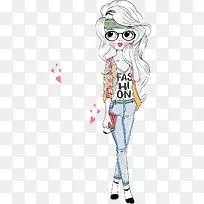 矢量手绘时尚美女-空若网 矢量手绘时尚美女-空若网