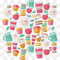 矢量图食物底纹-空若网 矢量图食物底纹-空若网