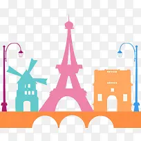 手绘国外旅游景区建筑矢量素材,-空若网 手绘国外旅游景区建筑矢量素材,-空若网