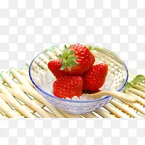 草莓冰块玻璃碗-空若网 草莓冰块玻璃碗-空若网