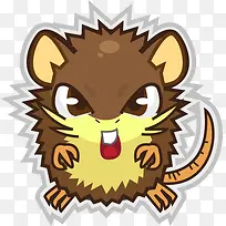 手绘可爱老鼠精灵-空若网 手绘可爱老鼠精灵-空若网