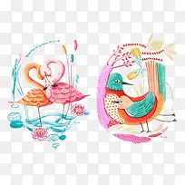 鸳鸯火烈鸟-空若网 鸳鸯火烈鸟-空若网