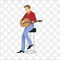 扁平化弹吉他人物-空若网 扁平化弹吉他人物-空若网