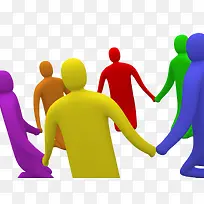 彩色手牵手的人-空若网 彩色手牵手的人-空若网