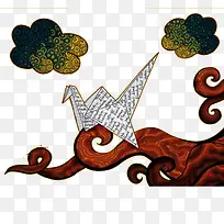 千纸鹤插画手绘-空若网 千纸鹤插画手绘-空若网