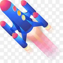 渐变2.5D火箭矢量插画-空若网 渐变2.5D火箭矢量插画-空若网