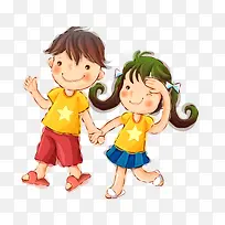 卡通男孩和女孩-空若网 卡通男孩和女孩-空若网