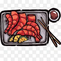 卡通海鲜食物设计矢量图-空若网 卡通海鲜食物设计矢量图-空若网