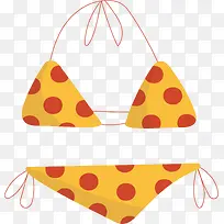 橘红波点黄色泳衣-空若网 橘红波点黄色泳衣-空若网