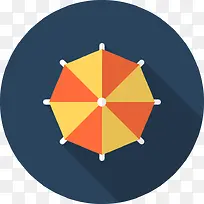 夏日打伞扁平化图标-空若网 夏日打伞扁平化图标-空若网