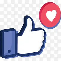 蓝色立体大拇指点赞-空若网 蓝色立体大拇指点赞-空若网