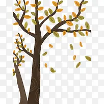 卡通手绘立秋树木落叶-空若网 卡通手绘立秋树木落叶-空若网