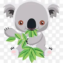 矢量吃叶子的考拉-空若网 矢量吃叶子的考拉-空若网