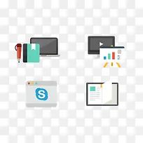 扁平化可爱小图标UI设计-空若网 扁平化可爱小图标UI设计-空若网