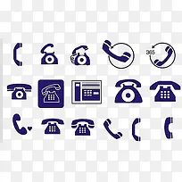 蓝色电话符号UI图标-空若网 蓝色电话符号UI图标-空若网