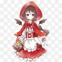 红色可爱天使少女-空若网 红色可爱天使少女-空若网