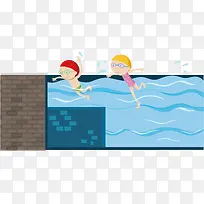 学习游泳的孩子们-空若网 学习游泳的孩子们-空若网