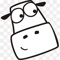 卡通手绘奶牛头-空若网 卡通手绘奶牛头-空若网