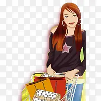 卡通时尚美女一字肩-空若网 卡通时尚美女一字肩-空若网