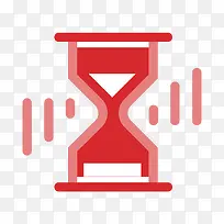 红色扁平化沙漏元素-空若网 红色扁平化沙漏元素-空若网