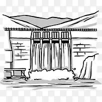 手绘水坝-空若网 手绘水坝-空若网