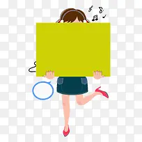 拿看卡片听歌的女孩-空若网 拿看卡片听歌的女孩-空若网