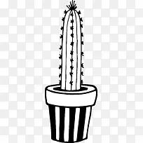 黑色手绘仙人掌-空若网 黑色手绘仙人掌-空若网