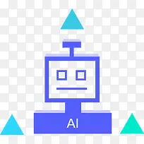 蓝色方形机器人元素-空若网 蓝色方形机器人元素-空若网