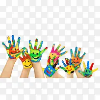 儿童彩绘笑容的手指-空若网 儿童彩绘笑容的手指-空若网