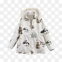 兔子印花棉大衣-空若网 兔子印花棉大衣-空若网