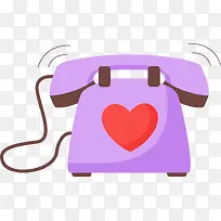 矢量复古紫色爱心电话-空若网 矢量复古紫色爱心电话-空若网