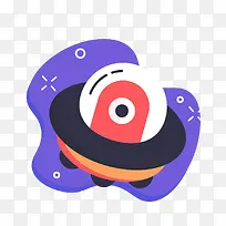 彩色扁平化飞碟元素-空若网 彩色扁平化飞碟元素-空若网