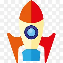 红黄色对称的扁平火箭-空若网 红黄色对称的扁平火箭-空若网