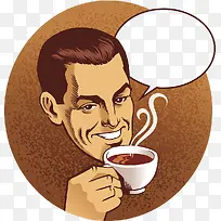 图标喝咖啡的男士-空若网 图标喝咖啡的男士-空若网