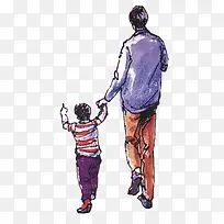 高清创意漫画父子-空若网 高清创意漫画父子-空若网