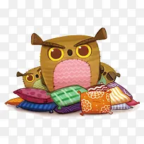 矢量猫头鹰针线包-空若网 矢量猫头鹰针线包-空若网