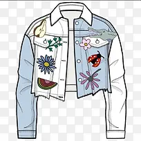 印花牛仔夹克外套-空若网 印花牛仔夹克外套-空若网