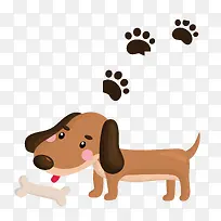 小狗吃骨头PNG下载-空若网 小狗吃骨头PNG下载-空若网