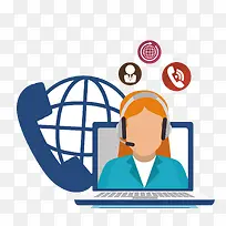 矢量全球电话客服-空若网 矢量全球电话客服-空若网