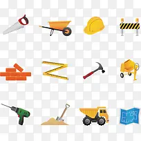 建筑施工图标素材-空若网 建筑施工图标素材-空若网