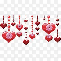 矢量粉红色爱心珠帘-空若网 矢量粉红色爱心珠帘-空若网