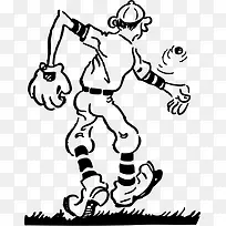 手绘的卡通玩球男孩-空若网 手绘的卡通玩球男孩-空若网