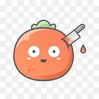 插在西红柿上的刀子-空若网 插在西红柿上的刀子-空若网