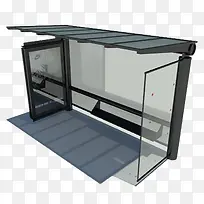 蓝色站棚玻璃公交站台-空若网 蓝色站棚玻璃公交站台-空若网