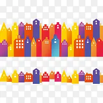 手绘多彩高楼大厦-空若网 手绘多彩高楼大厦-空若网