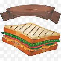 食物复古汉堡卡通促销素材-空若网 食物复古汉堡卡通促销素材-空若网